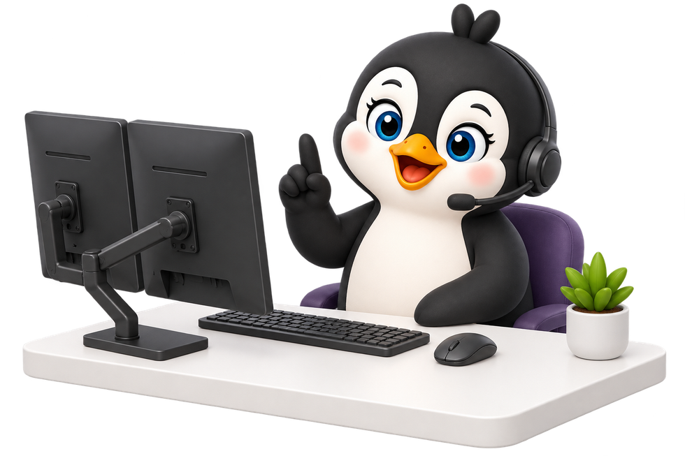 Penny at her desk
